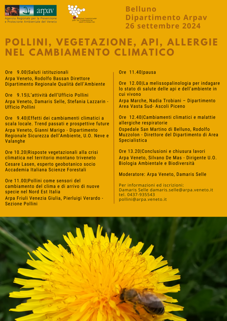 Pollini, vegetazione, api e allergie nel cambiamento climatico. Corso di formazione